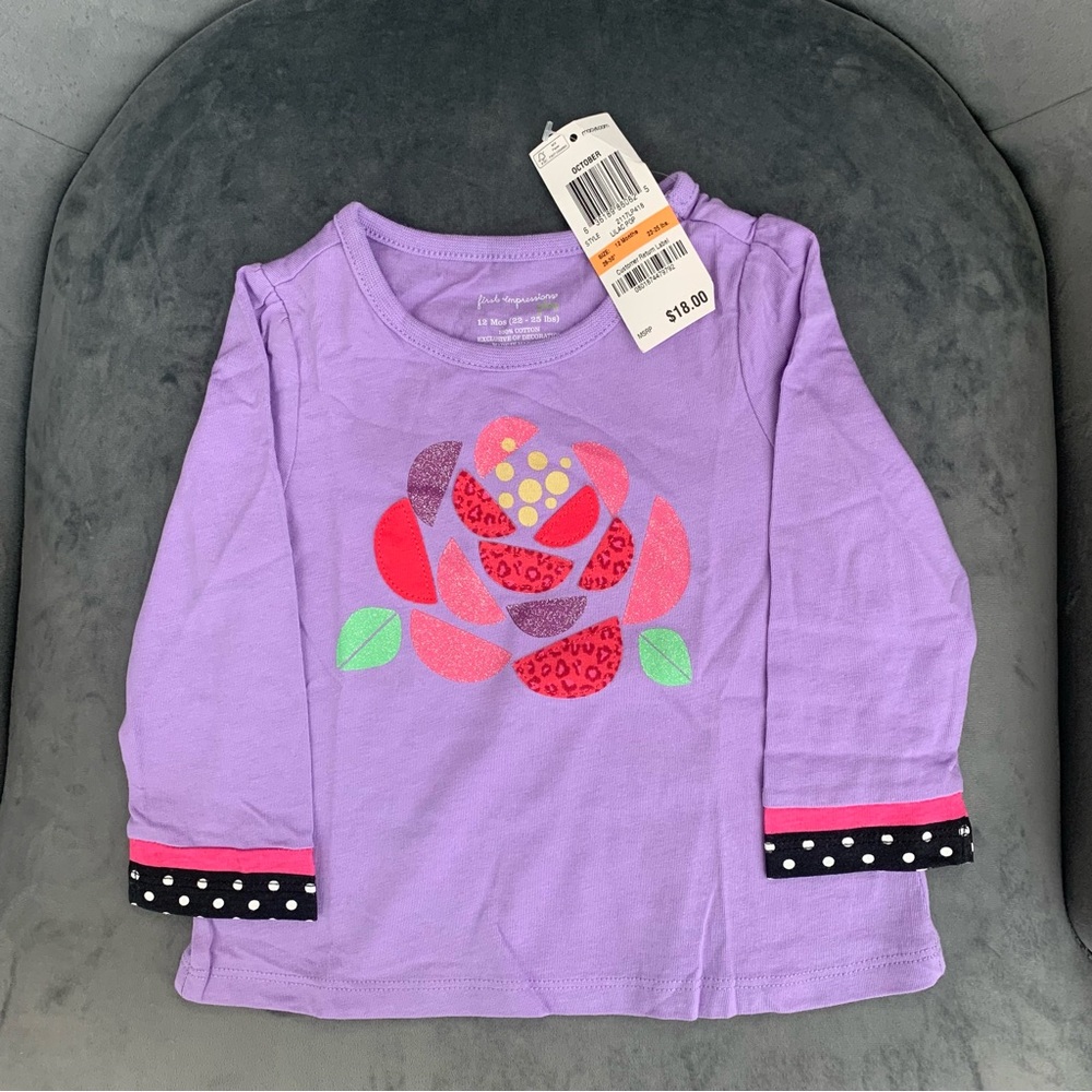 Purple Kids Shirt with Floral Design
